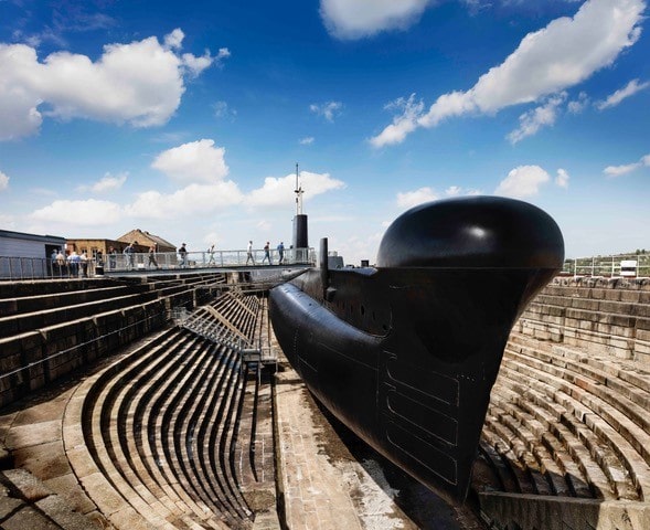 submarine at Chatham historic dockyard